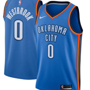 NBA Oklahoma City Thunder Blue #0 Russell Westbrook Icon Edition Jersey