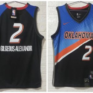 NBA NBA Oklahoma City Thunder #2 Shai Gilgeous-Alexander Black 2020-21 City Edition Jersey