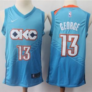 NBA Thunder 13 Paul George Light Blue 2018-19 City Edition Swingman Nike Men Jersey