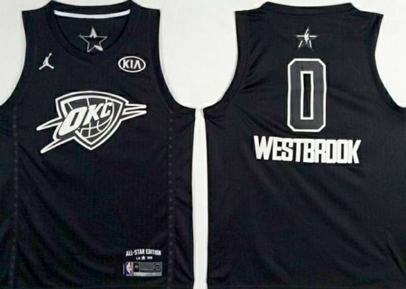 NBA NBA Oklahoma City Thunder #0 Westbrook Black 2018 All Star Jersey