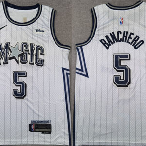 Men's Orlando Magic #5 Paolo Banchero Black Icon Edition Stitched Swingman Jersey