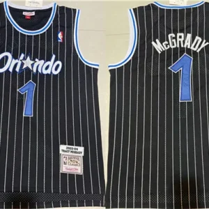 Men's Orlando Magic #1 Tracy McGrady 2003-04 Black Stitched Jersey