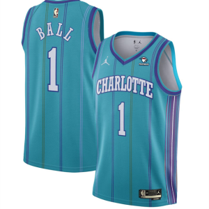 Men's Charlotte Hornets #1 LaMelo Ball Blue Stitched Basketball Jersey