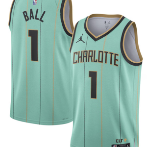 Men's Charlotte Hornets #1 LaMelo Ball Mint 2024/25 City Edition Stitched Jersey