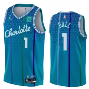 NBA Charlotte Hornets #1 LaMelo Ball 2022/23 Blue 75th Anniversary City Jersey