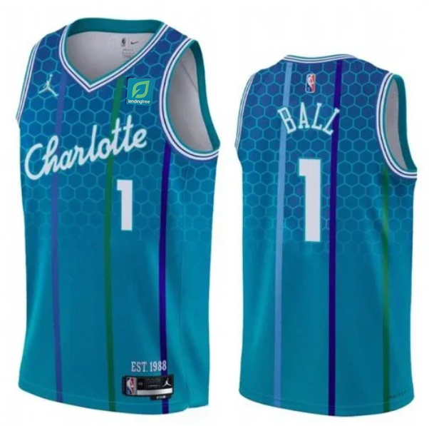 NBA Charlotte Hornets #1 LaMelo Ball 2022/23 Blue 75th Anniversary City Jersey