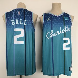 NBA Charlotte Hornets #2 Blue Lamelo Ball 75th Anniversary City Jersey