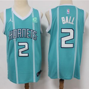 NBA Charlotte Hornets #2 LaMelo Ball Mint Blue Buzz City Edition Jersey