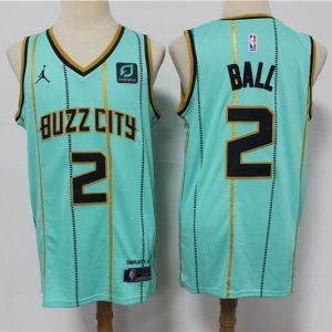 NBA Charlotte Hornets #2 LaMelo Ball Mint Green Buzz City Edition Jersey