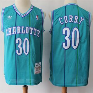 NBA Charlotte Hornets 30 Dell Curry Green 1992-93 Hardwood Classics Men Jersey