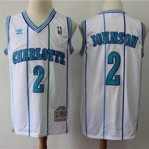 NBA Charlotte Hornets 2 Frank Jackson White 1992-93 Hardwood Classics Men Jersey