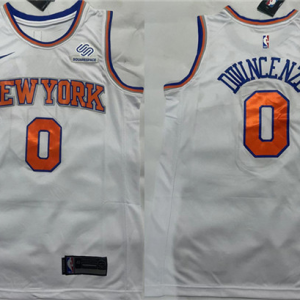 Men's New York Knicks #0 Donte DiVincenzo White Stitched Basketball Jersey