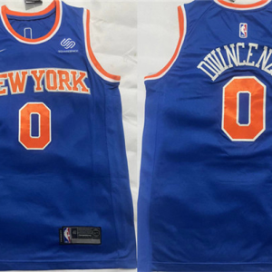 Men's New York Knicks #0 Donte DiVincenzo Blue Stitched Basketball Jersey