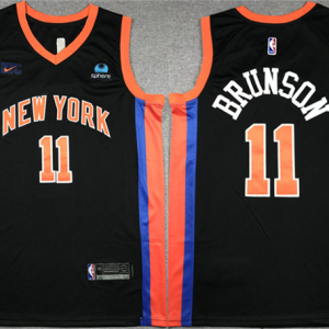 Men's New York Knicks #11 Jalen Brunson Black Stitched Basketball Jersey