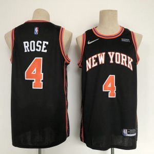 NBA New York Knicks #4 Derrick Rose 2021/2022 Black City Edition Jersey