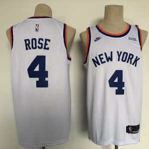 NBA New York Knicks #4 Derrick Rose 2021/2022 White City Edition Jersey