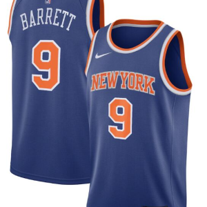 NBA New Yok Knicks Blue #9 R.J. Barrett Icon Edition Stitched Swingman Jersey