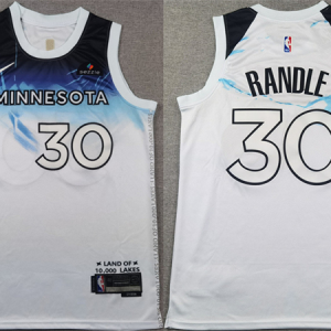 Men's Minnesota Timberwolves #30 Julius Randle White 2024/25 City Edition Stitched Jersey