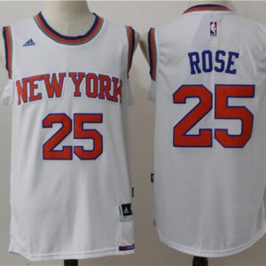 NBA New York Knicks #25 Rose White Jersey