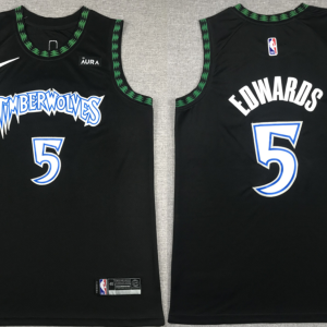 Men's Minnesota Timberwolves #5 Anthony Edwards Black Stitched Jersey