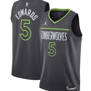 Men's Minnesota Timberwolves #5 Anthony Edwards Black Statement Edition Jersey