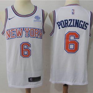 Nike NBA New York Knicks #6 Porzingis White Jersey