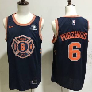 NBA New York Knicks #6 Porzingis Black City Jersey