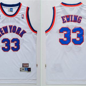NBA New York Knicks #33 Ewing White New Jersey