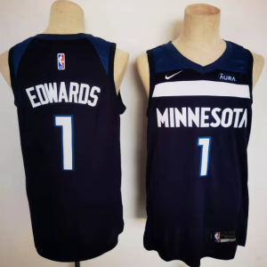 NBA Minnesota Timberwolves #1 Anthony Edwards Black City Jersey