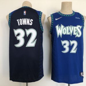 NBA Minnesota Timberwolves #32 Karl-Anthony Towns Black 2021 Jersey