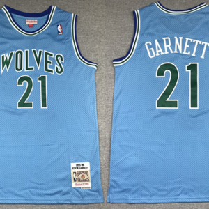 NBA Minnesota Timberwolves Navy #21 Kevin Garnett Blue 1995-96 Throwback Jersey