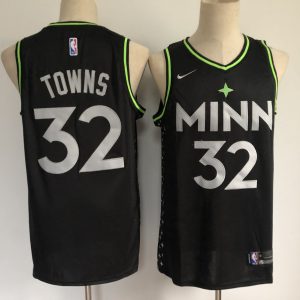 NBA Minnesota Timberwolves #32 Karl-Anthony Towns Black City Swingman 2020-21 Jersey