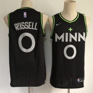 NBA Minnesota Timberwolves #0 D'Angelo Russell Black City Swingman 2020-21 Jersey
