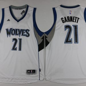 NBA Minnesota Timberwolves #21 Kevin Garnett White Jersey