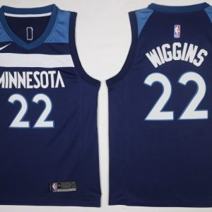 Nike NBA Minnesota Timberwolves #22 Wiggins Blue New Jersey