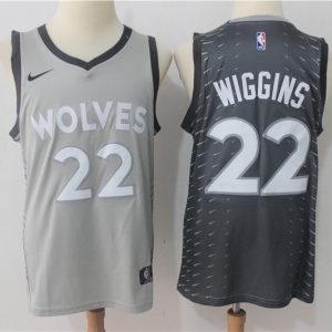NBA Minnesota Timberwolves #22 Wiggins Grey City Jersey