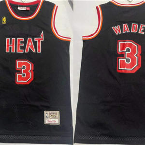 Men's Miami Heat #3 Dwyane Wade Black Stitched Basketball Jersey