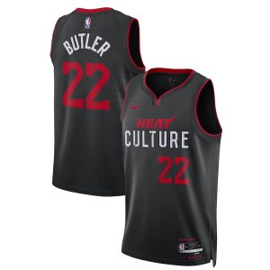 Men's Miami Heat #22 Jimmy Butler Black 2023/24 City Edition Stitched Basketball Jersey