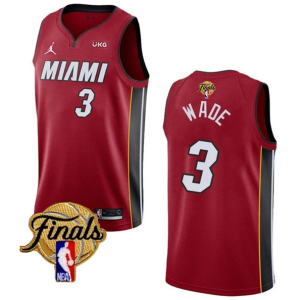 NBA Miami Heat #3 Dwyane Wade Red 2023 Finals Statement Edition Stitched Basketball Jersey