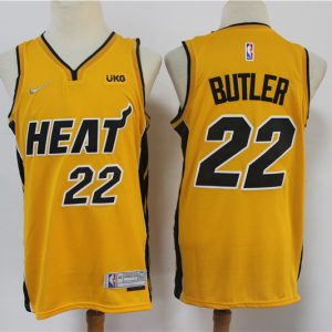 NBA Miami Heat #22 Jimmy Butler Yellow Game Nike Jersey