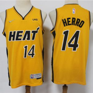 NBA Miami Heat #14 Tyler Herro Yellow Game Nike Jersey