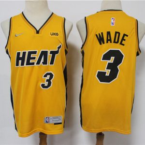 NBA Miami Heat #3 Dwyane Wade Yellow Game Nike Jersey