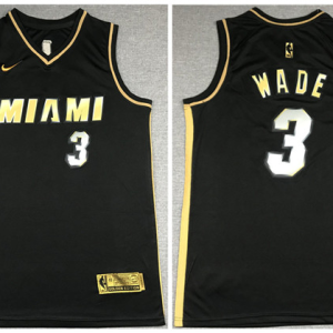 NBA Miami Heat #3 Dwyane Wade Black Gold Edition Vice Jersey