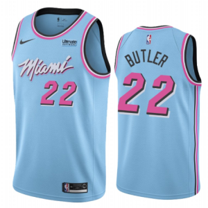 NBA Miami Heat  #22 Jimmy Butler #22 Blue City Vice Night Jersey