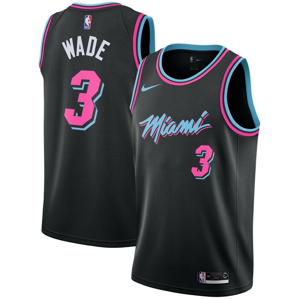Nike 2018-19 NBA Miami Heat Dwyane Wade City Edition Miami Vice Swingman Jersey