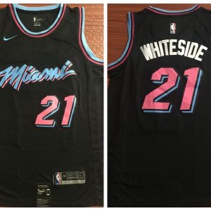 NBA Heat 21 Hassan Whiteside Black 2018-19 City Edition Nike Men Jersey