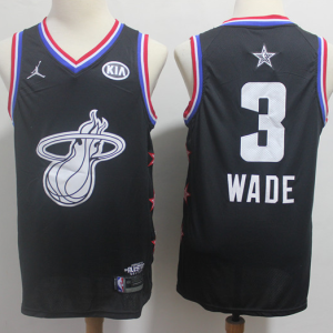 NBA Miami Heat #30 Wade 2019 All-Star Black Swingman Men Jersey