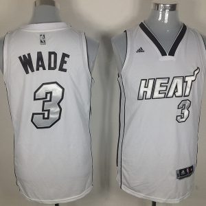 White Dwyane Wade NBA Miami Heat #3 Jersey