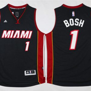 NBA Miami Heat #1 Bosh Black New Jersey