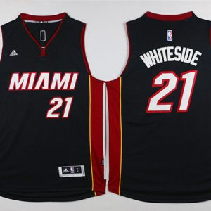 NBA Miami Heat #21 Whiteside Black New Jersey